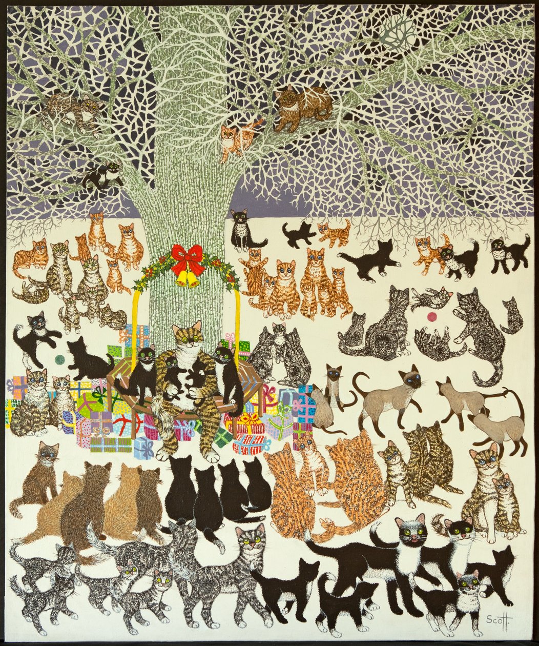 Present Time, 2012 (acryl op calico) door Pat Scott
