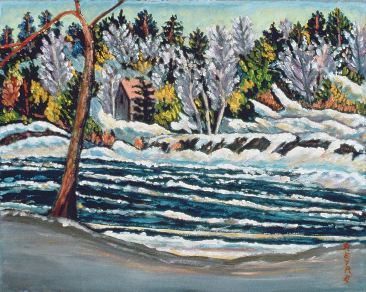 Winterdooi, Gatineau Rivier door Patricia Contemporary Artist Eyre