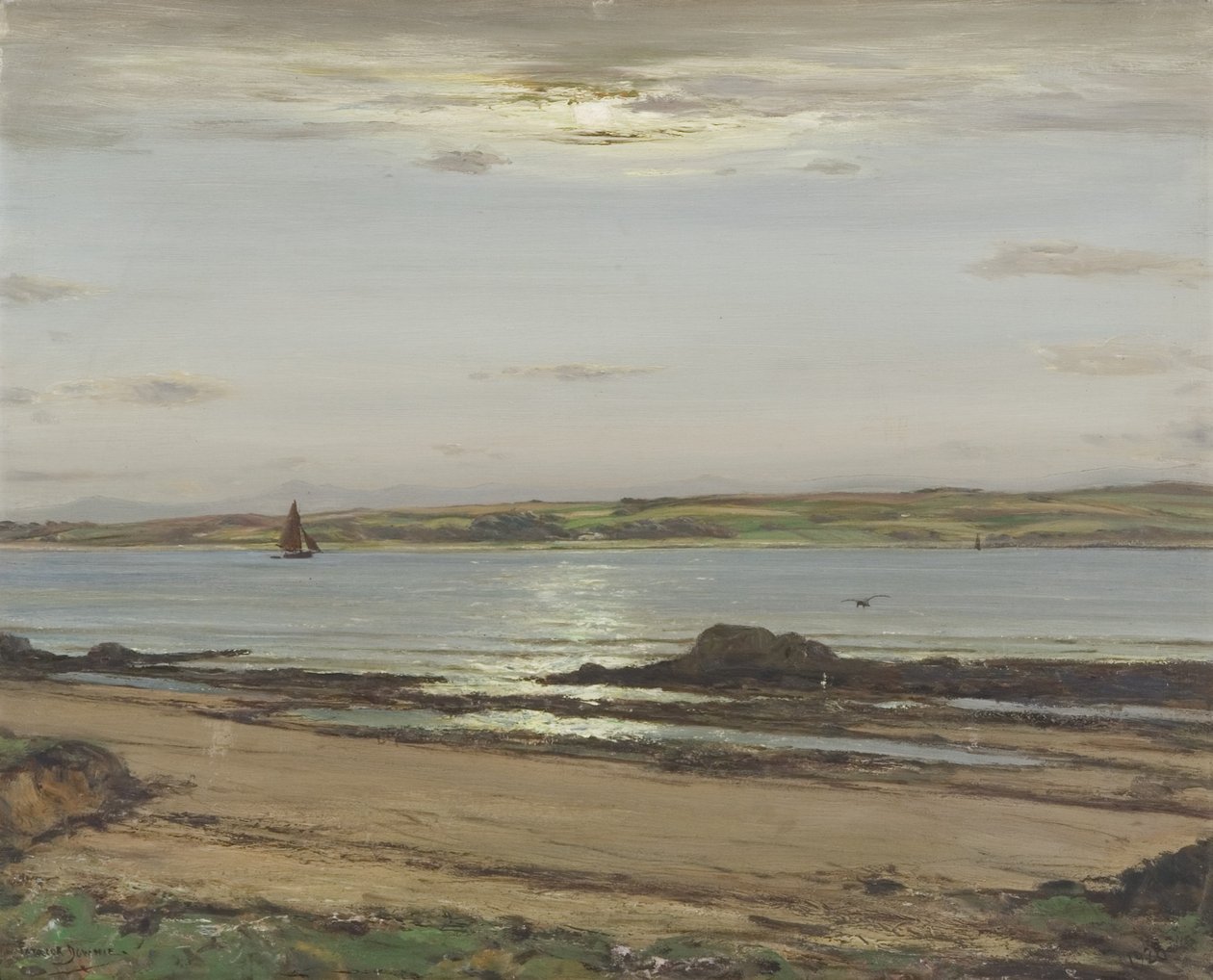 Zomermaanlicht - Firth of Clyde door Patrick Downie