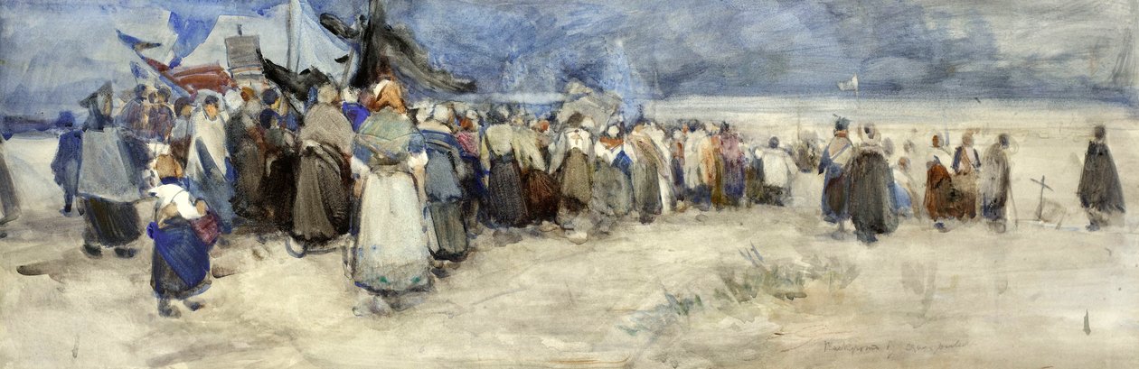 Het Strand, Berck-sur-Mer, ca. 1900 door Patty Townsend Johnson