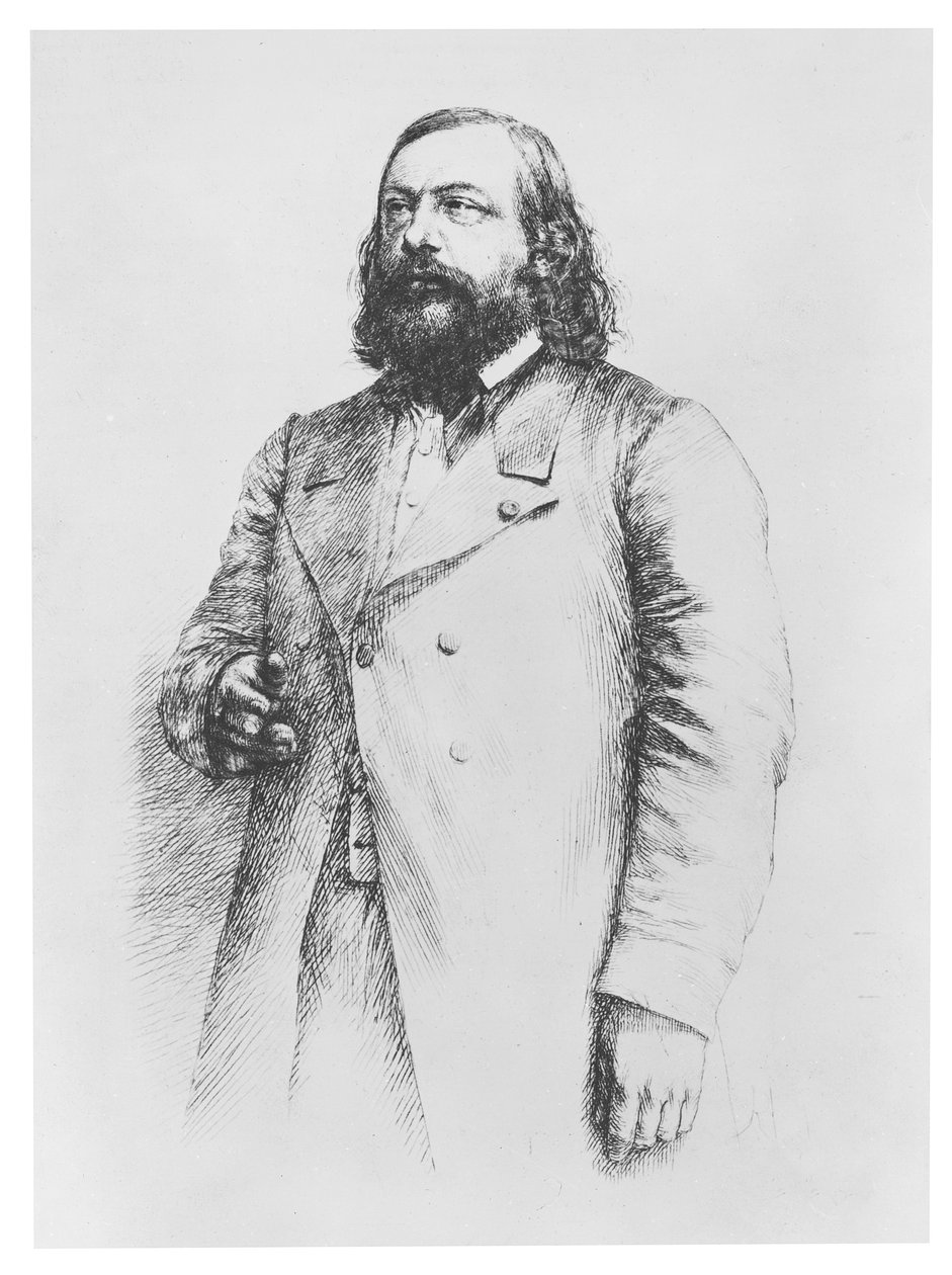 Théophile Gautier, 1864 door Paul Adolphe Rajon