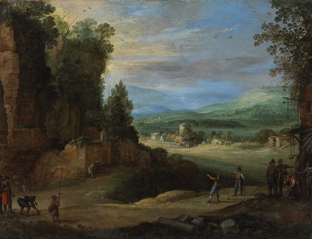 Landschap met mannen die 
