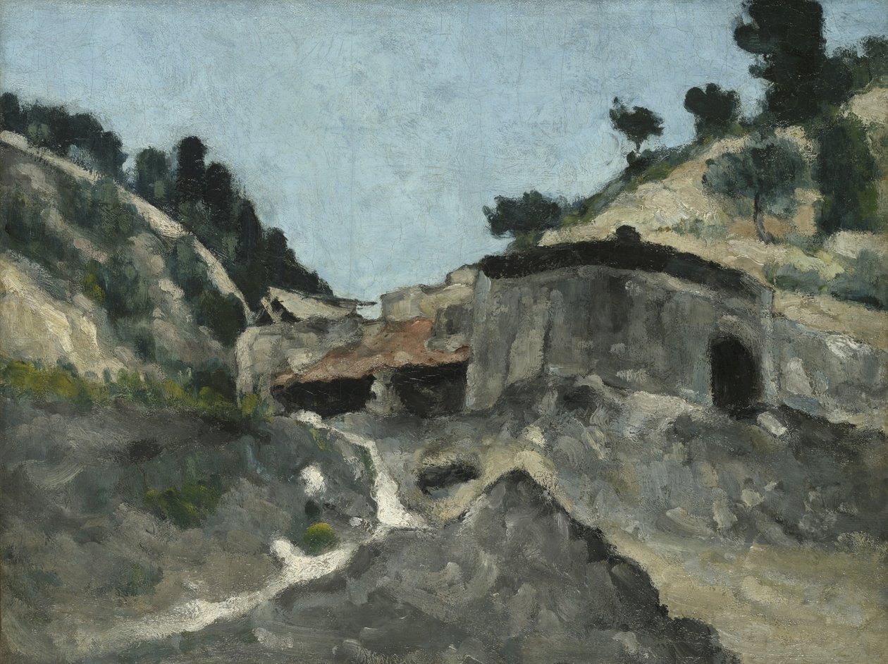 Landschap met Watermolen, c.1871 door Paul Cézanne
