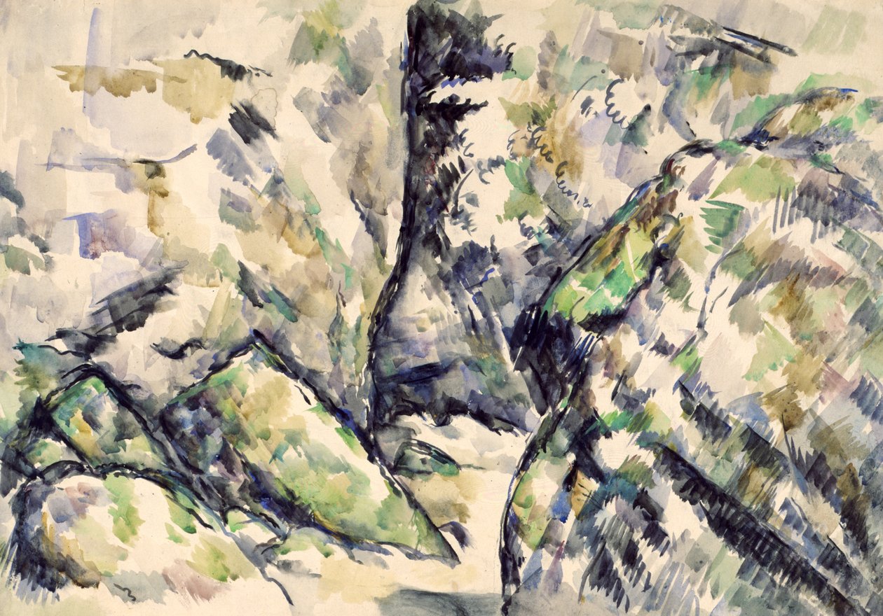 Rotsachtig Voetpad door Paul Cézanne