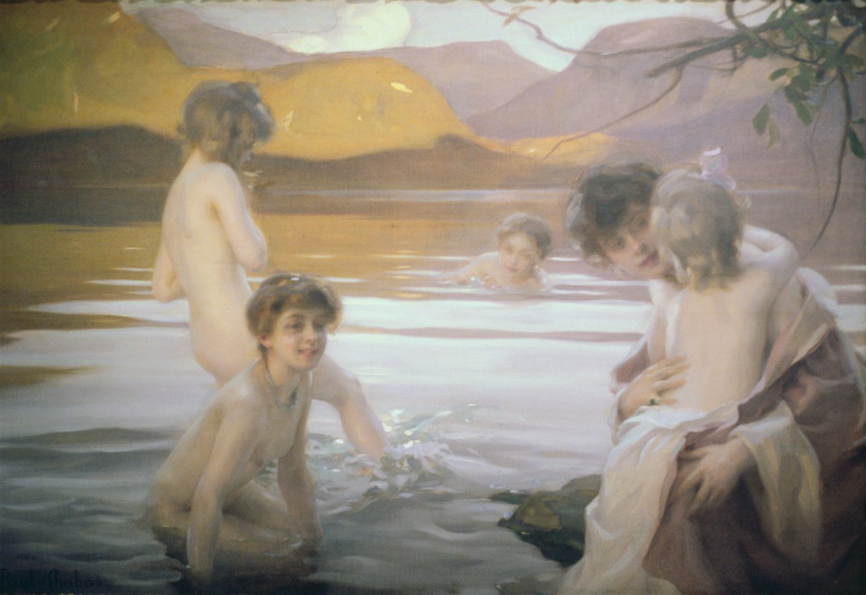 Het Eerste Bad door Paul Emile Chabas
