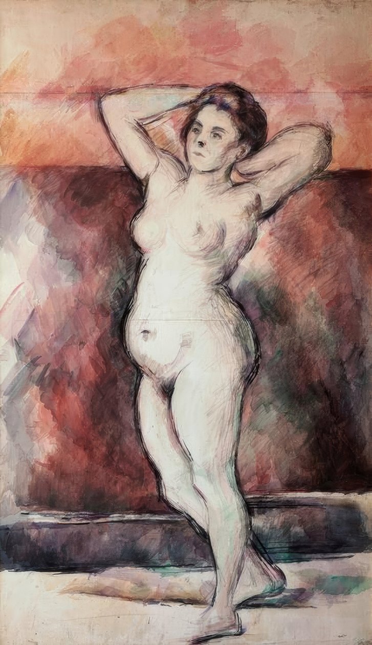 Naakte vrouw staand door Paul Cézanne