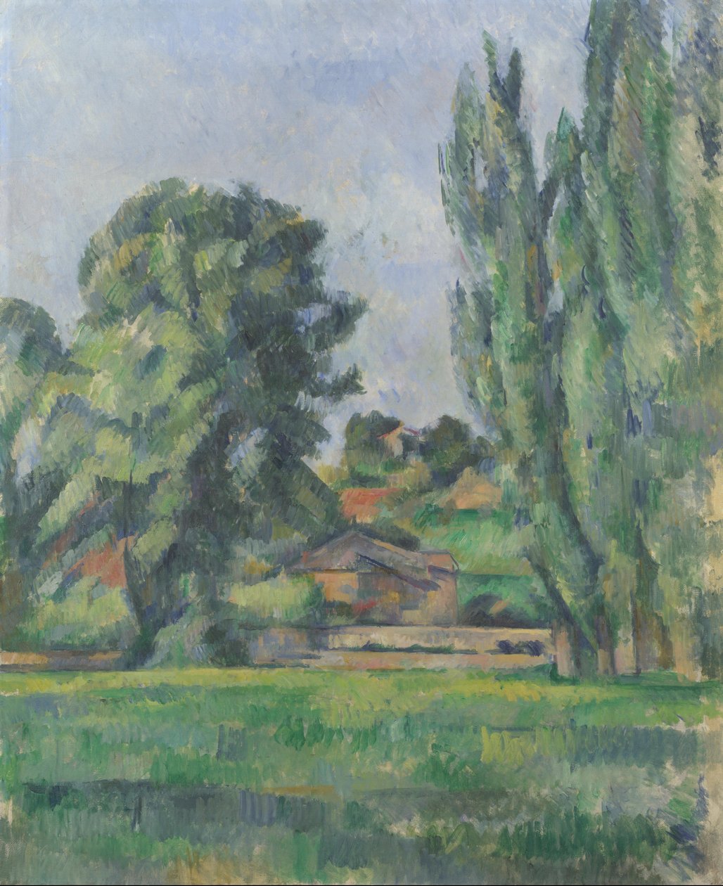 Landschap met populieren door Paul Cézanne