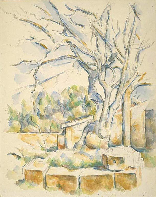 Pistacheboom bij Château Noir door Paul Cézanne