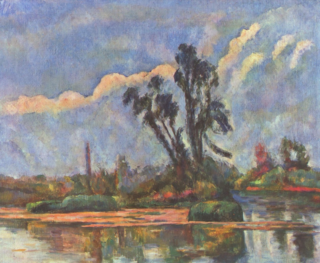 Oever van de Oise door Paul Cézanne