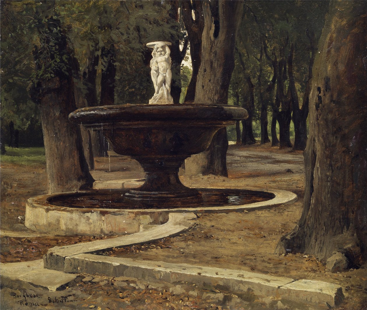 Fontein in het park van de Villa Borghese in Rome door Paul Flickel