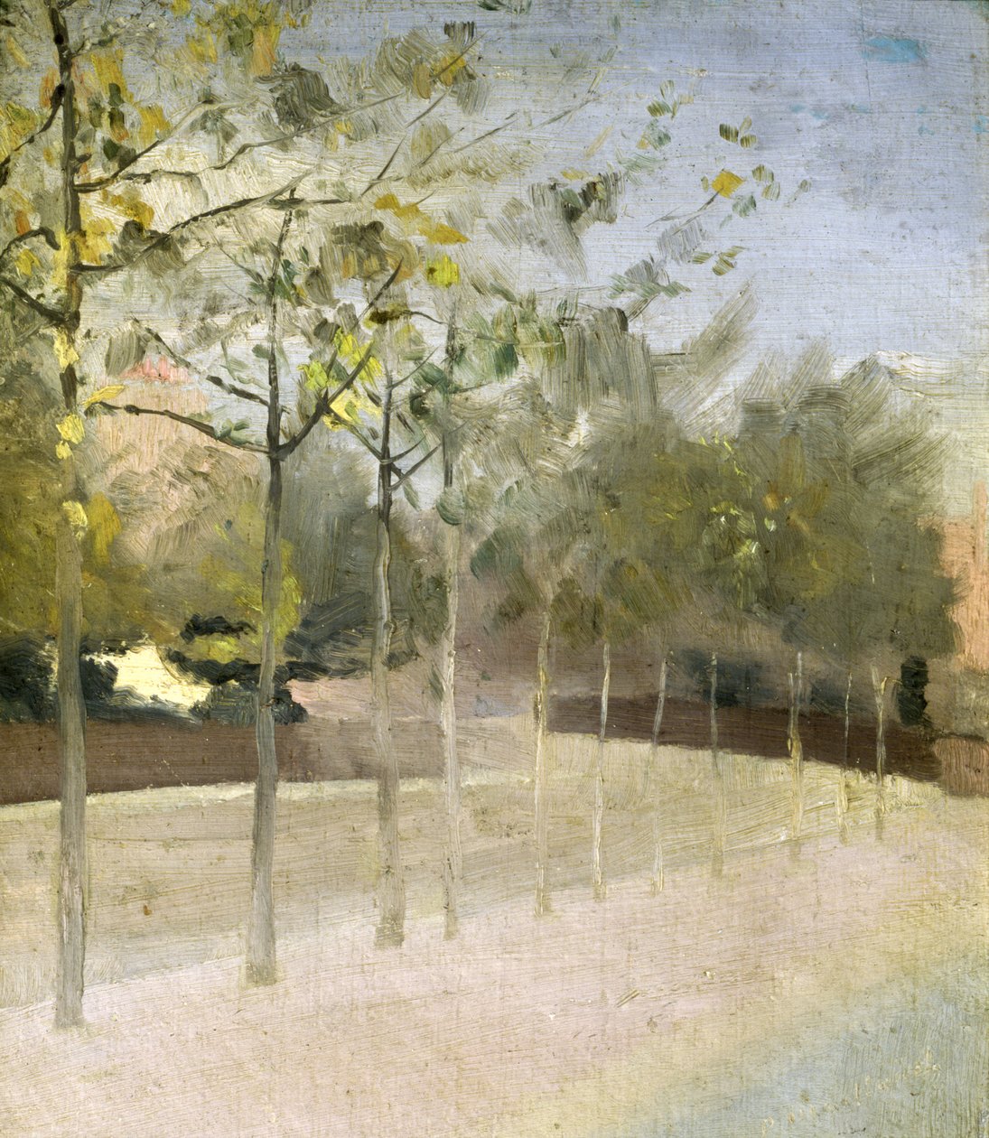 Chelsea Embankment, Platanen, 1908 door Paul Fordyce Maitland