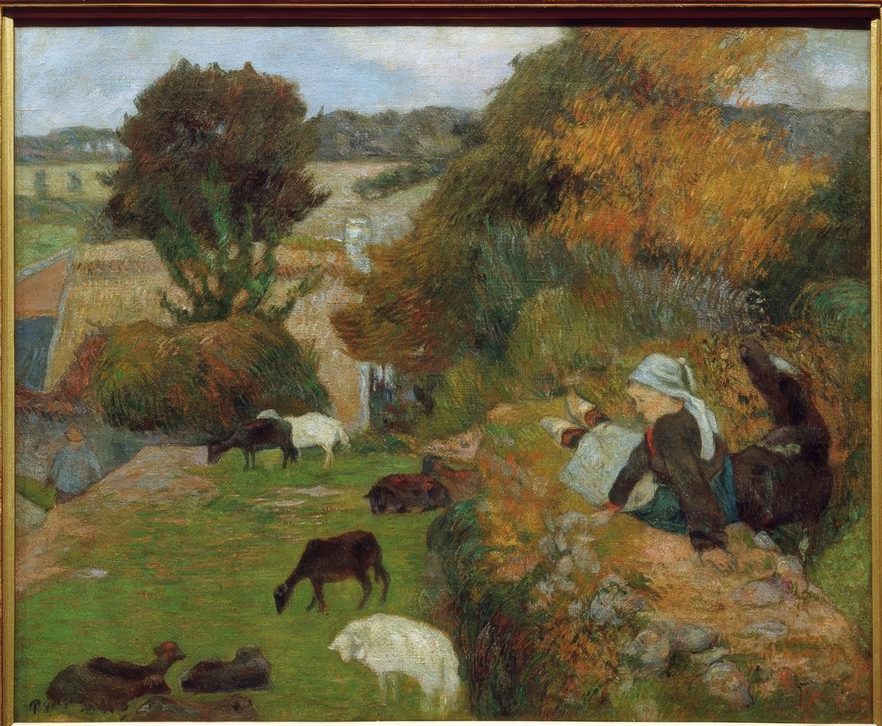 Bretonse herderin door Paul Gauguin