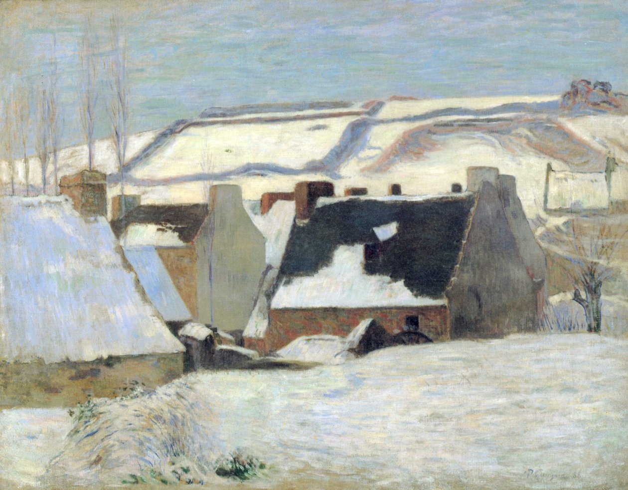 Bretons Dorp in de Sneeuw door Paul Gauguin