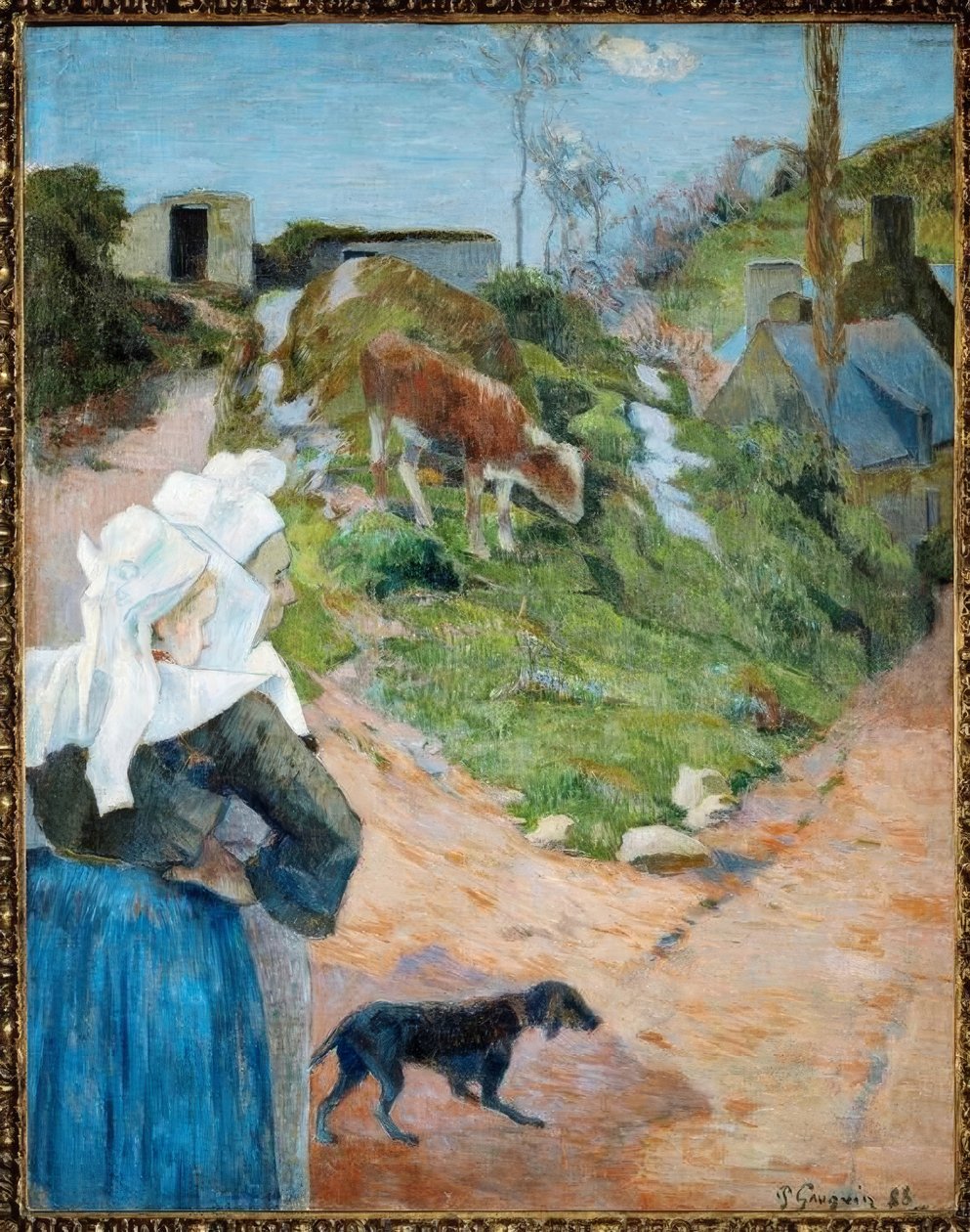 Bretonse vrouwen en kalf door Paul Gauguin