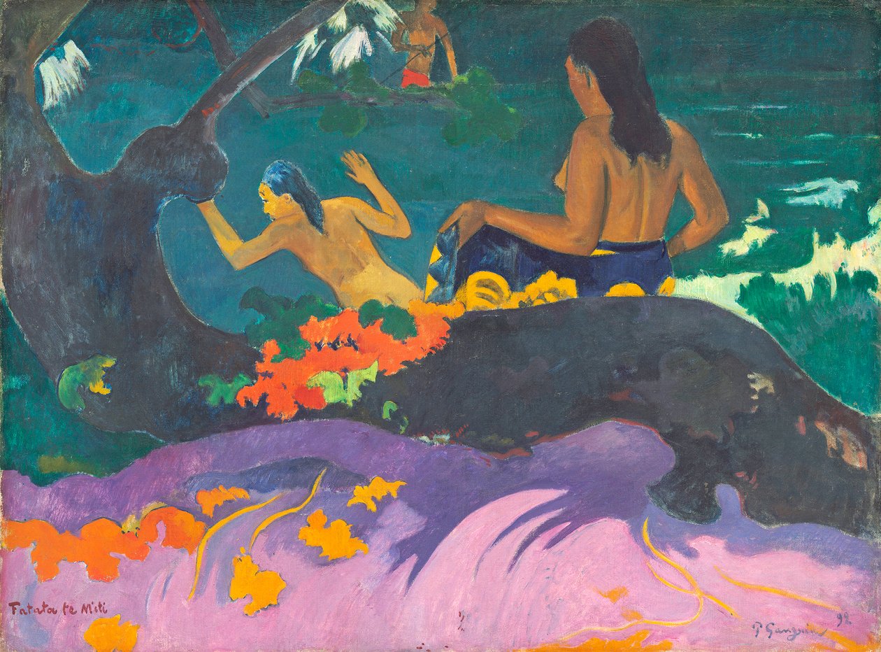 Fatata te Miti door Paul Gauguin
