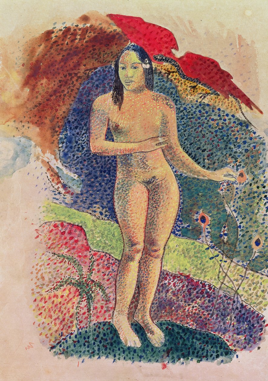Vrouwelijke Tahitiaanse naakt door Paul Gauguin