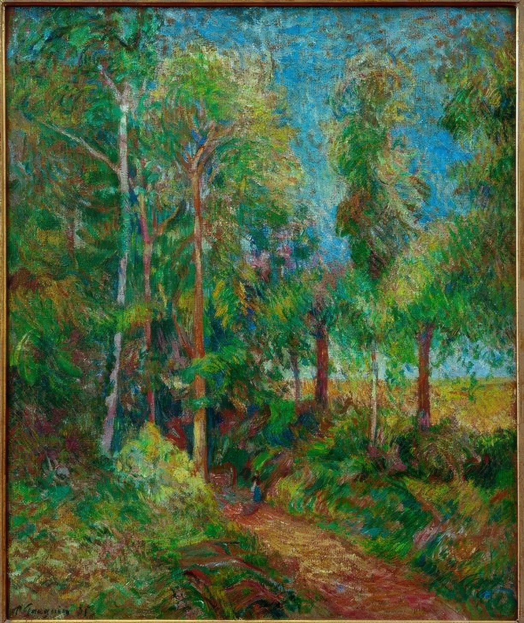 De rand van het bos (I) door Paul Gauguin
