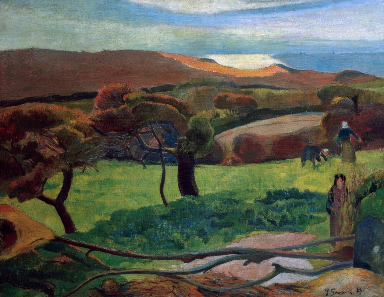 Landschap in Bretagne door Paul Gauguin