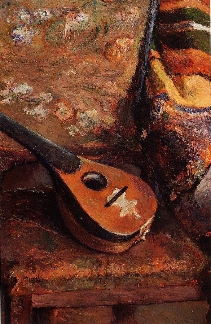Mandoline op een Stoel door Paul Gauguin