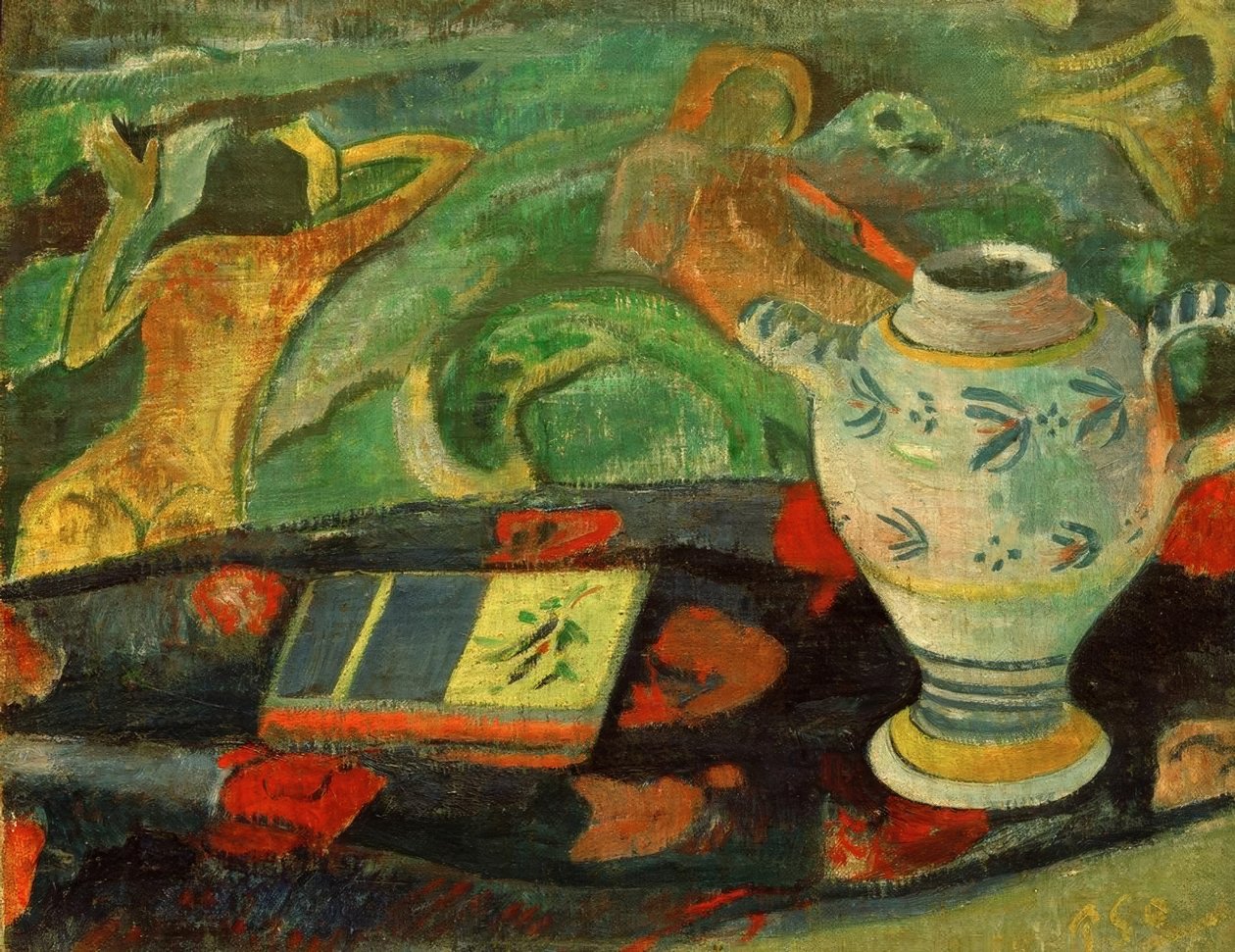 Stilleven met een kruik uit Quimper door Paul Gauguin