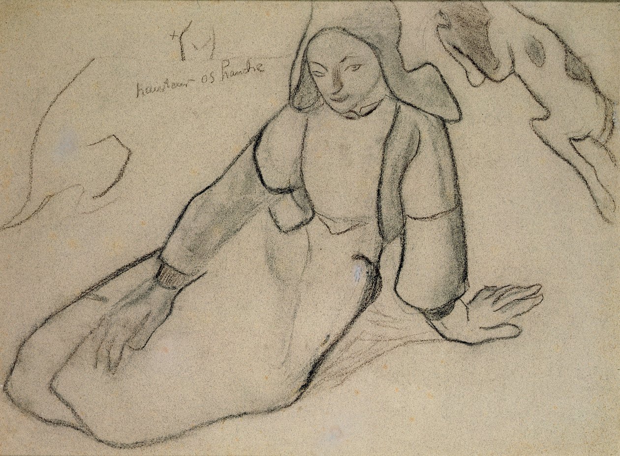 Zittende Bretonse vrouw, 1888 door Paul Gauguin