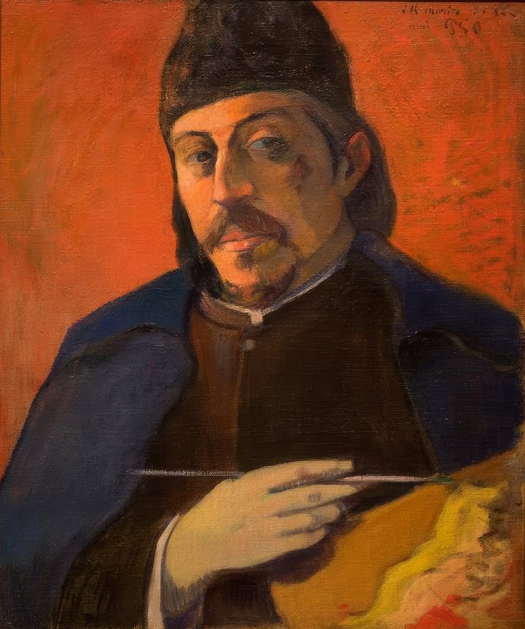 Zelfportret met palet door Paul Gauguin