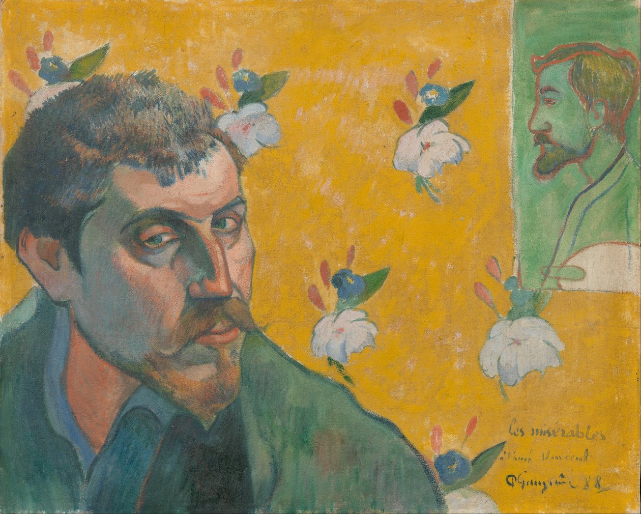 Zelfportret met portret van Bernard door Paul Gauguin