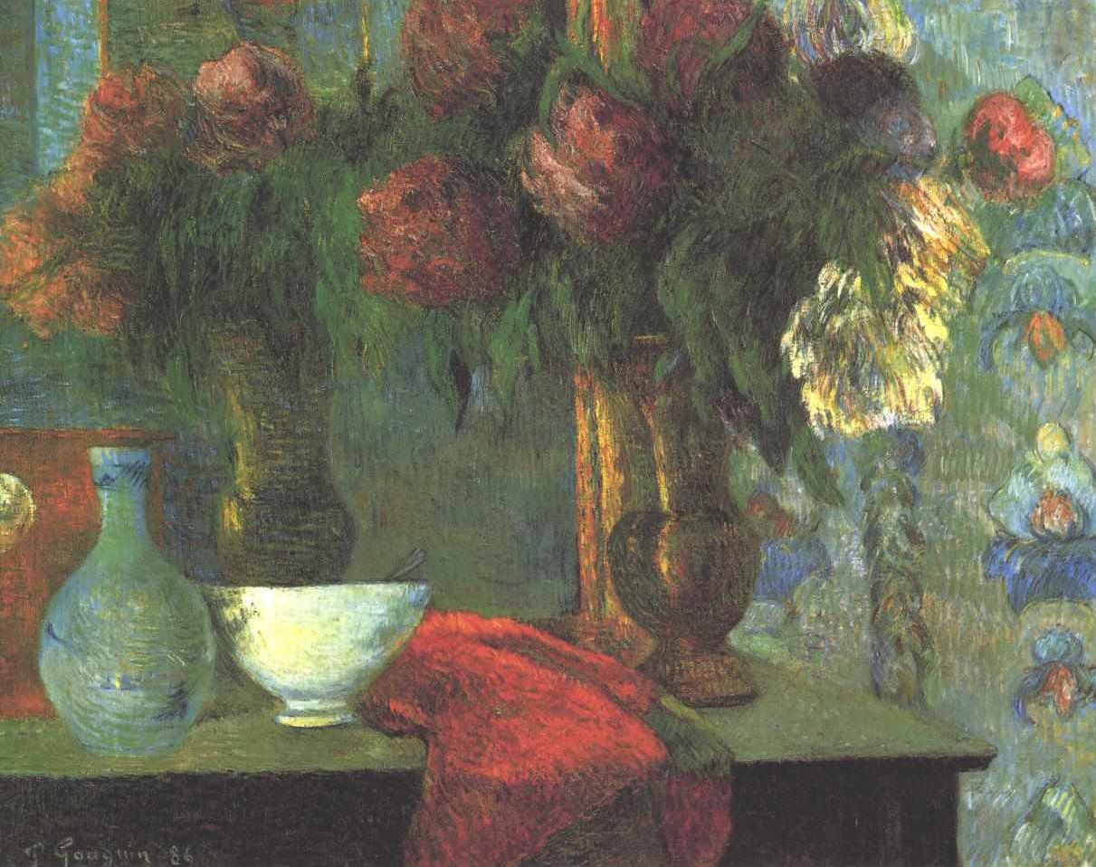 Stilleven met Witte Schaal door Paul Gauguin