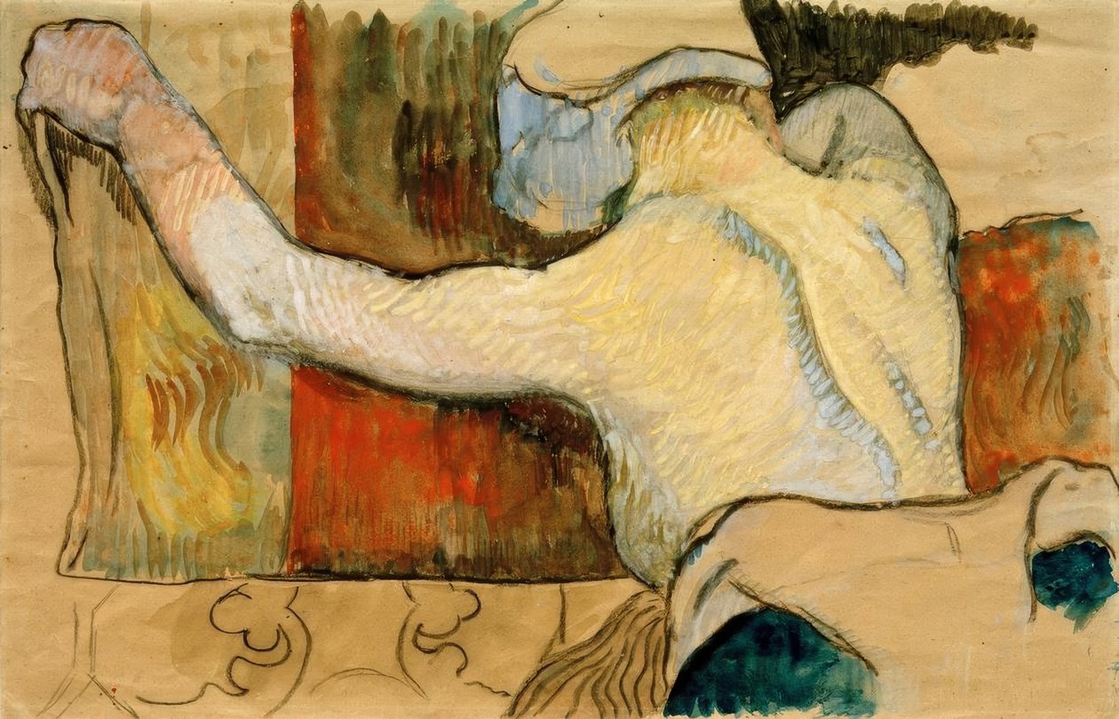Studie voor vrouwen met varkens of middagshitte door Paul Gauguin