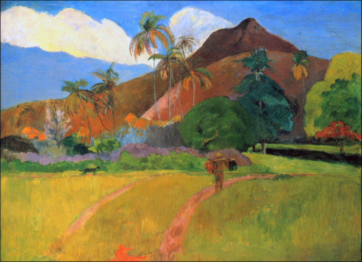 Tahiti: Tahitiaans landschap, Paul Gauguin (1893) door Paul Gauguin