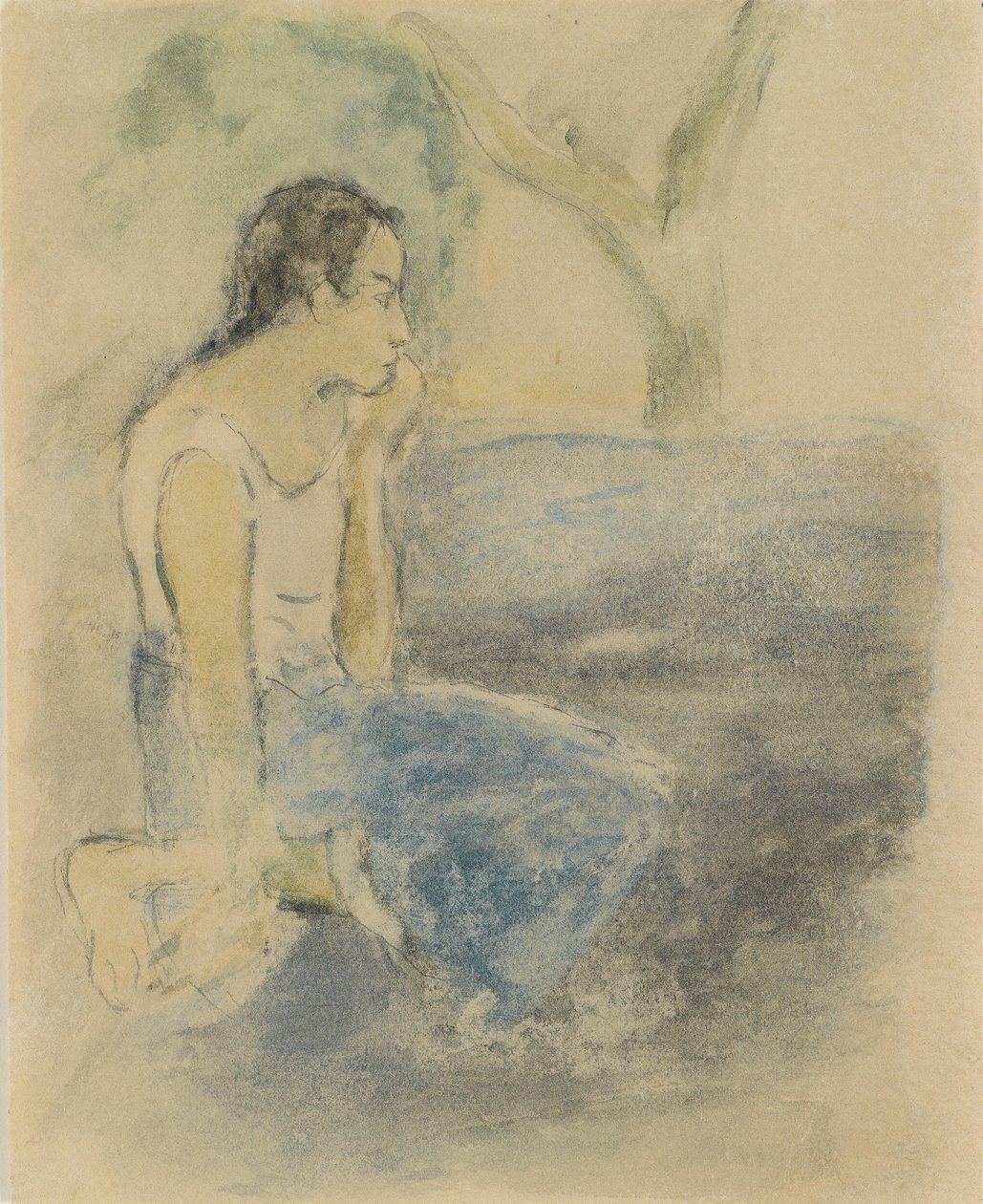 Zittende Tahitiaan door Paul Gauguin