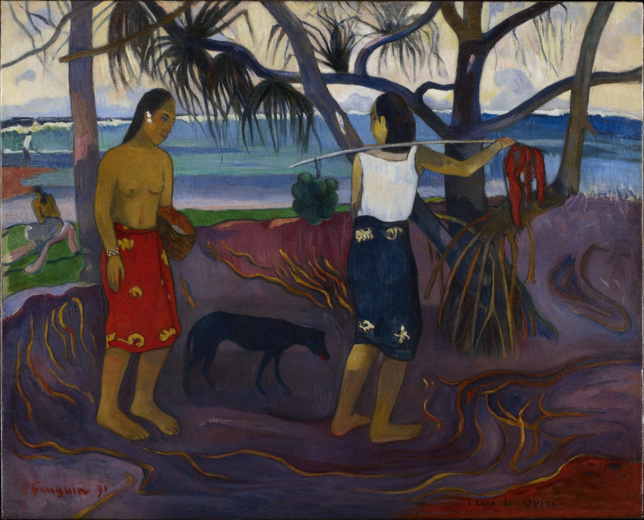 Onder de Pandanus II door Paul Gauguin