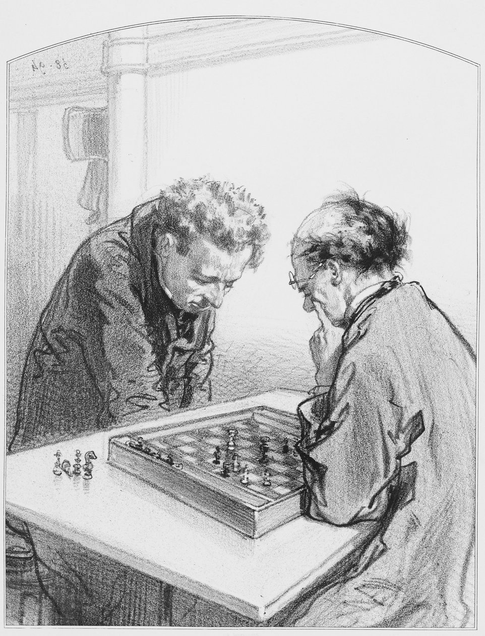 Les échecs, Plaat 15 uit Les Toquades, 1858 door Paul Gavarni