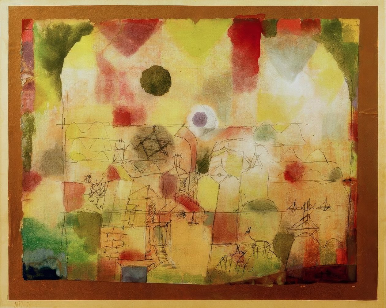 Kosmisch doordrongen landschap door Paul Klee