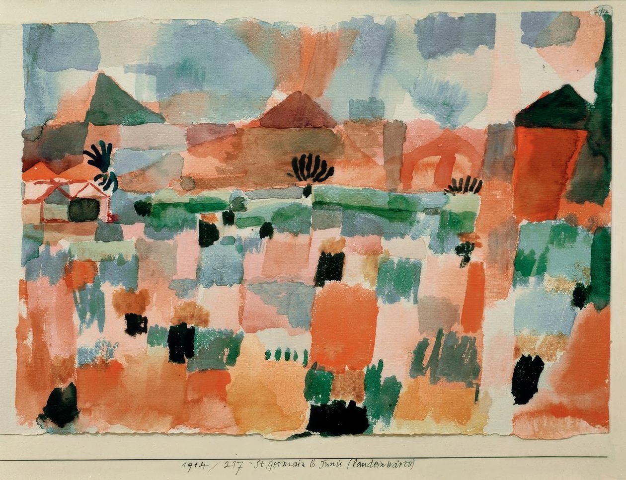 St. Germain bij Tunis (landinwaarts) door Paul Klee