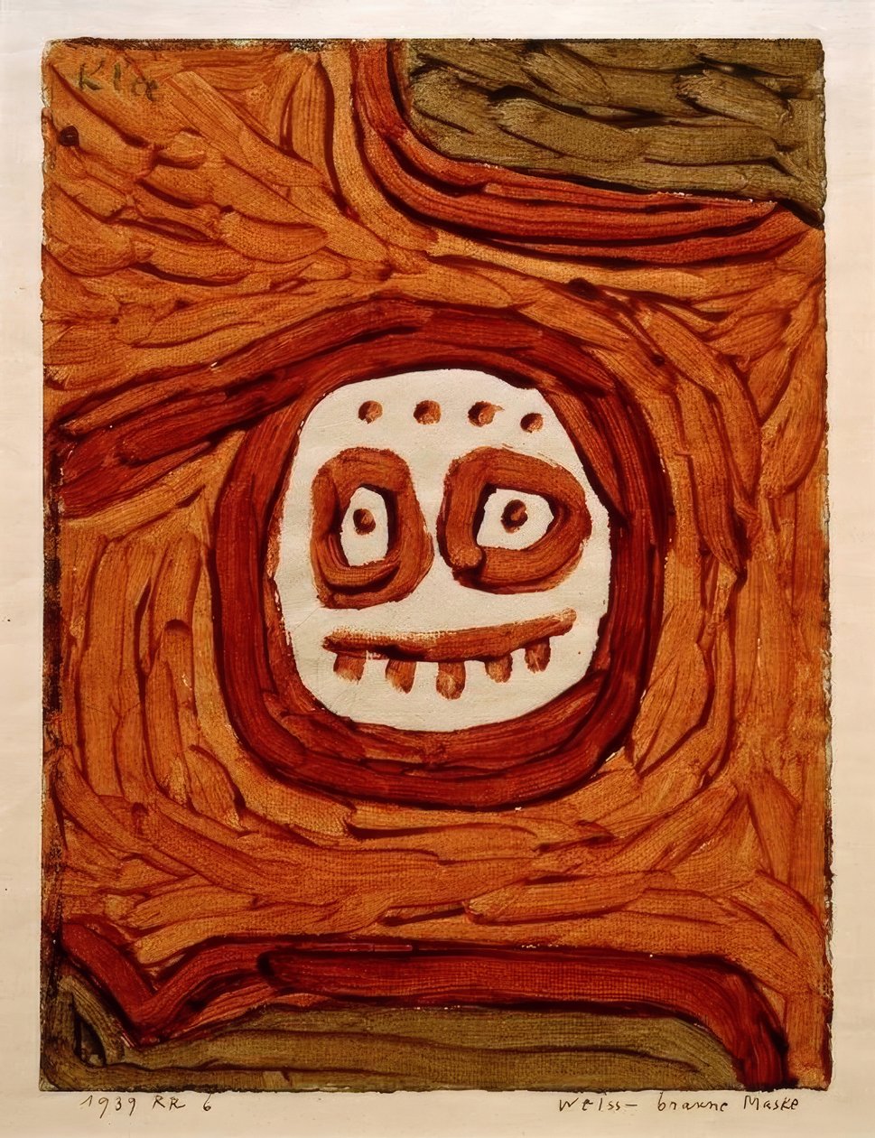 Witbruine masker door Paul Klee