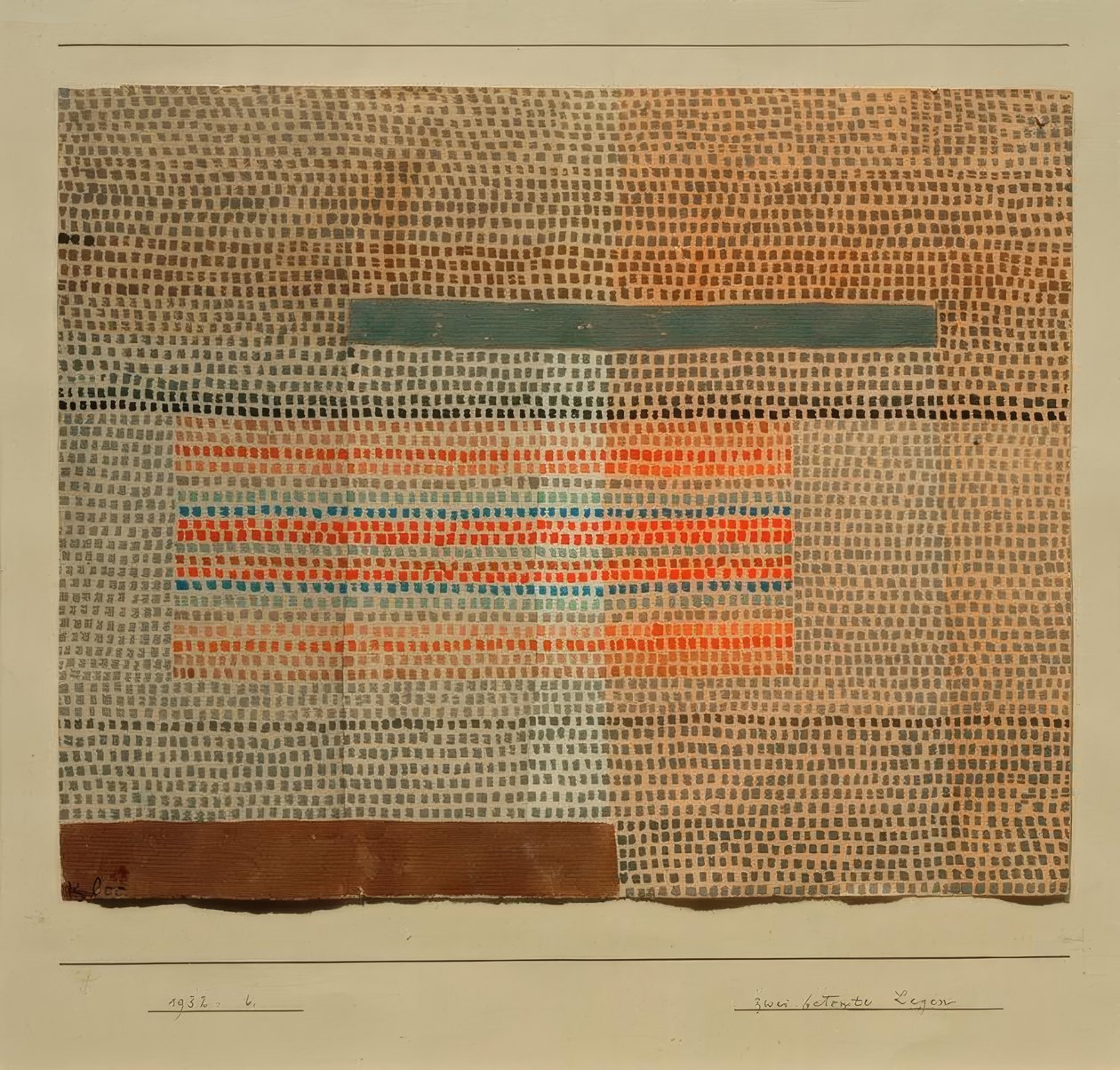 Twee benadrukte lagen door Paul Klee