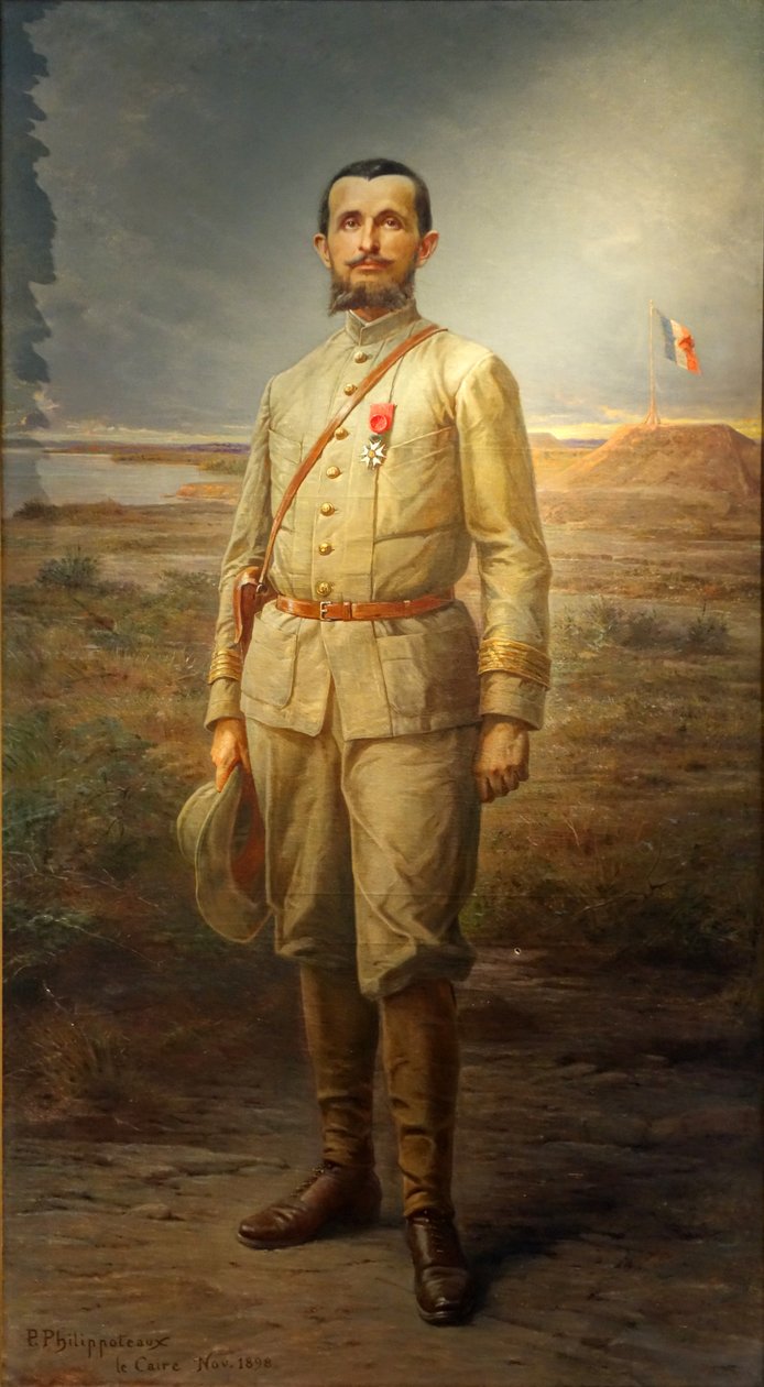Commandant Marchand in Fachoda, 1898 door Paul Dominique Philippoteaux