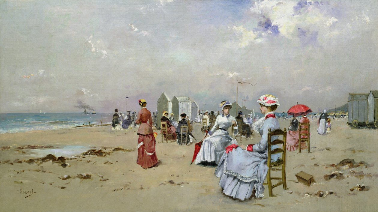 Het Strand van Trouville door Paul Rossert