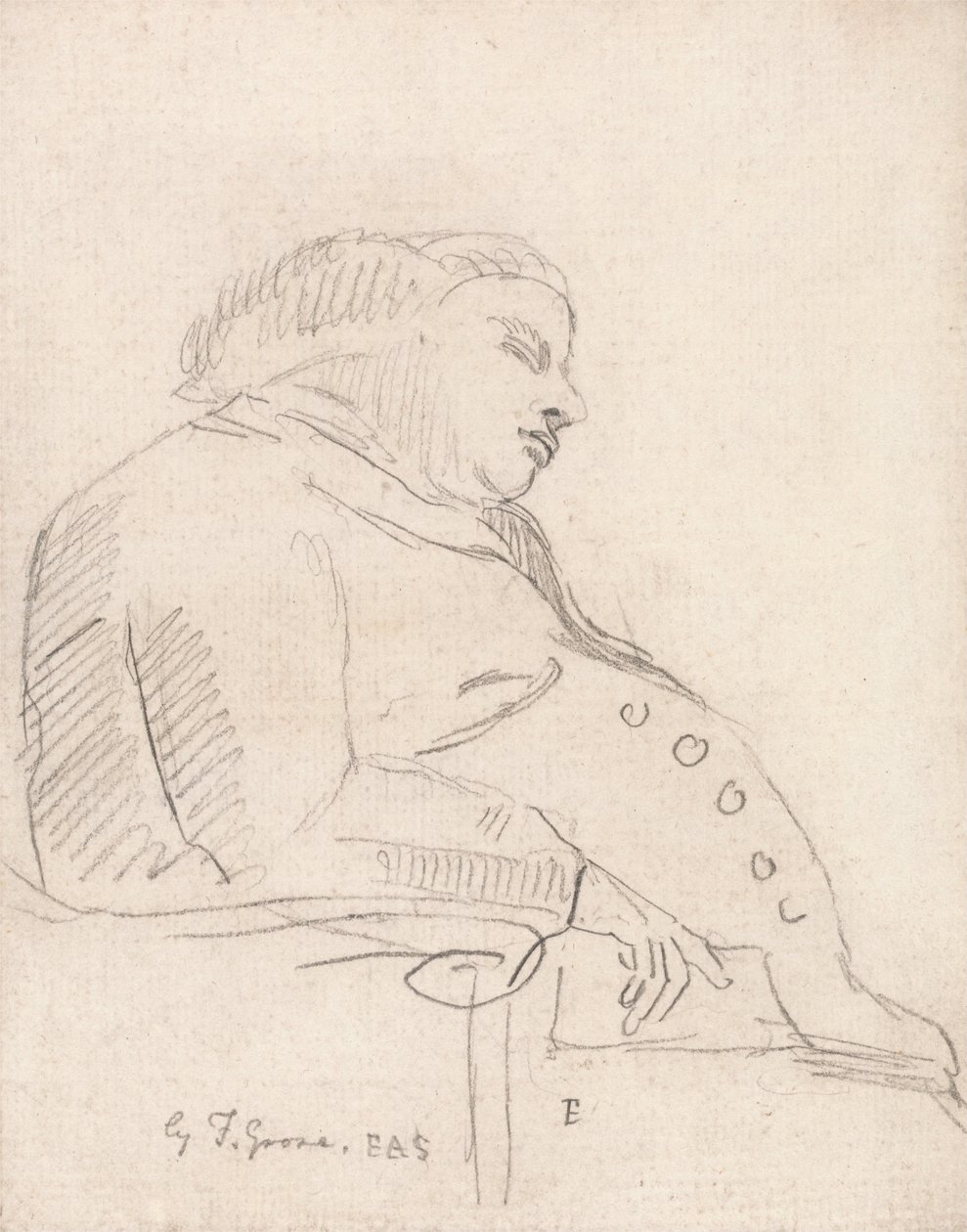 Francis Grose Slapend in een Stoel door Paul Sandby