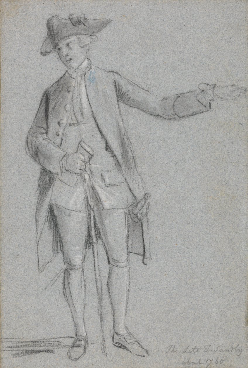 Portret van Thomas Sandby, R.A., de broer van de kunstenaar door Paul Sandby