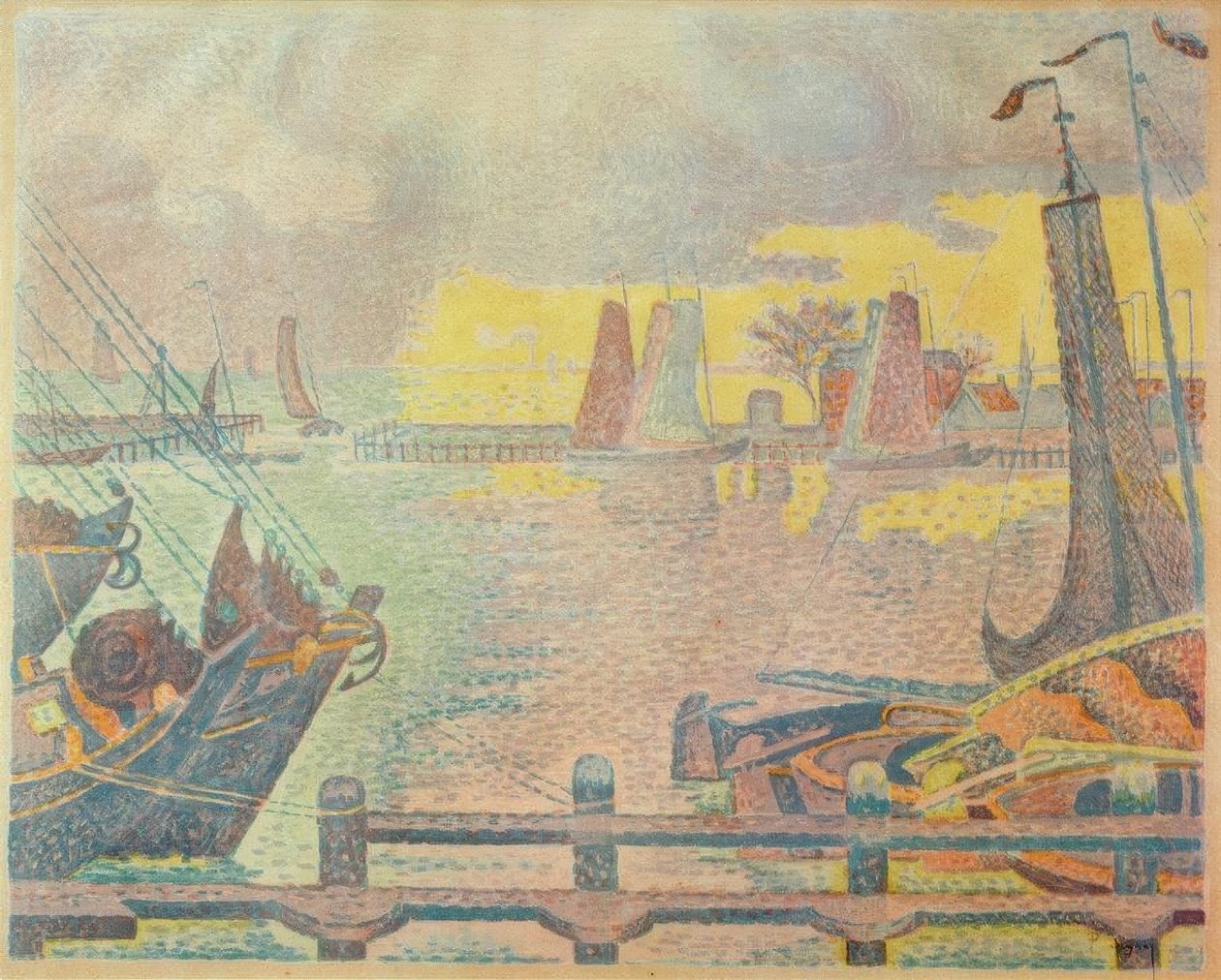 De boten in Vlissingen door Paul Signac