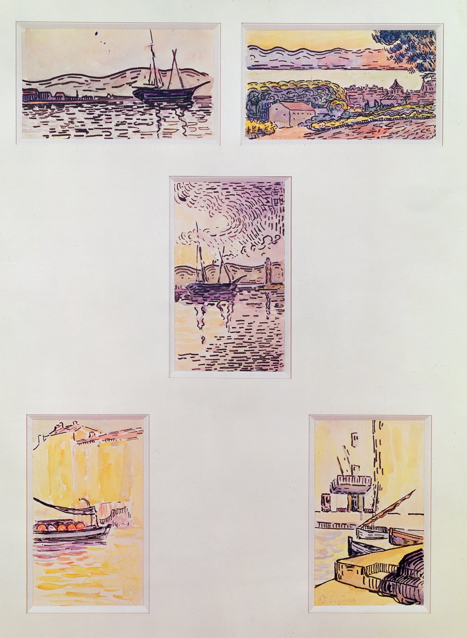 Saint Tropez (vijf aquarellen), c.1900 door Paul Signac
