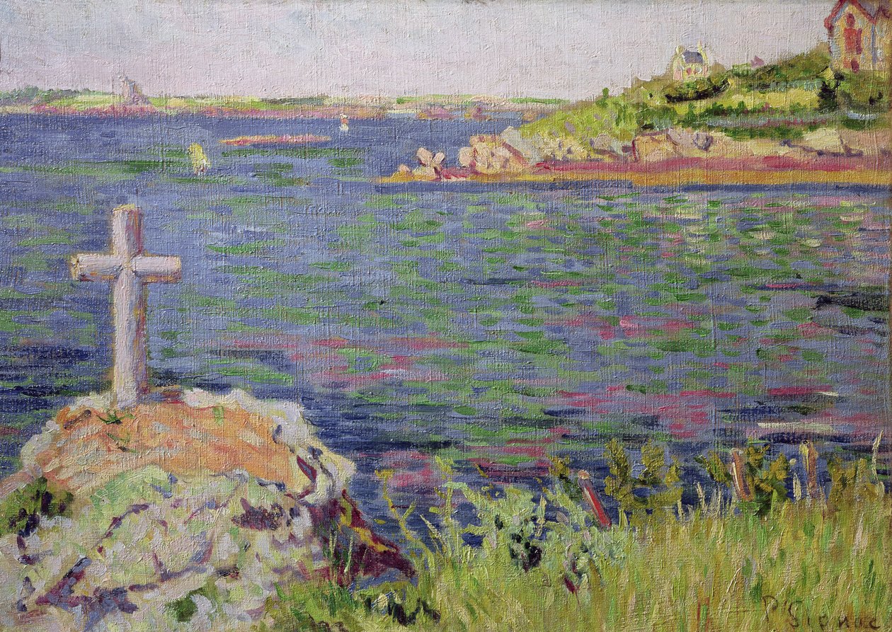 Saint-Briac, het kruis van de zeeman, 1885 door Paul Signac