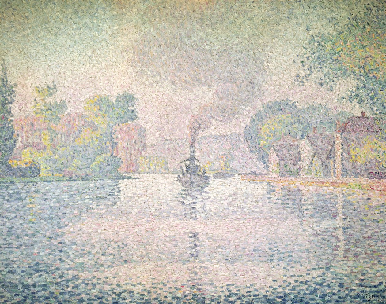 De Seine bij Sannois, de sleepboot l