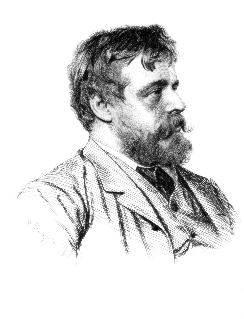 Lawrence Alma-Tadema, Britse kunstenaar, ca. 1880-1882 door Paul Adolphe Rajon