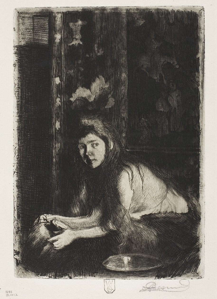 Vrouw met een vaas door Paul Albert Besnard