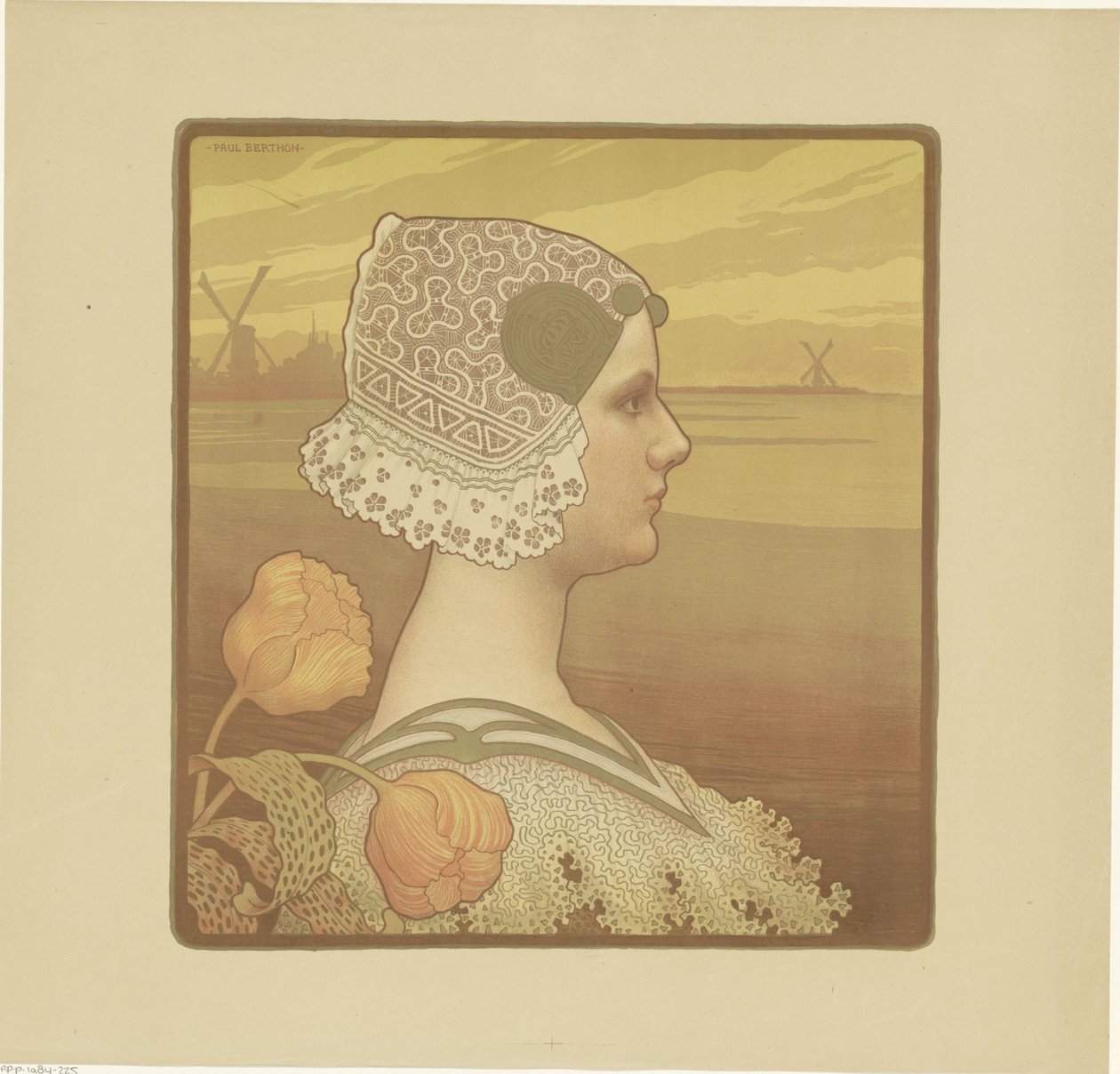 Portret van Wilhelmina, koningin der Nederlanden door Paul Berthon