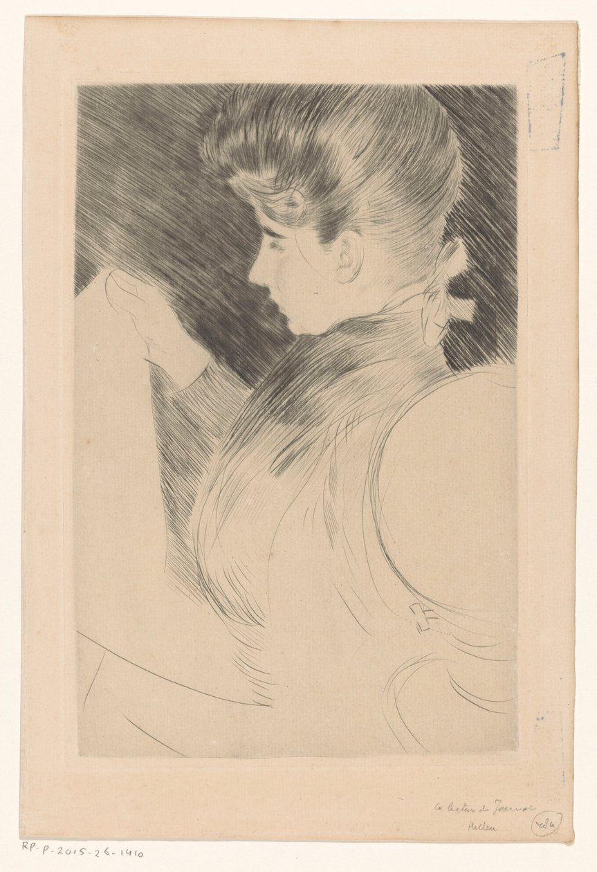 Lezende vrouw door Paul Cesar Helleu