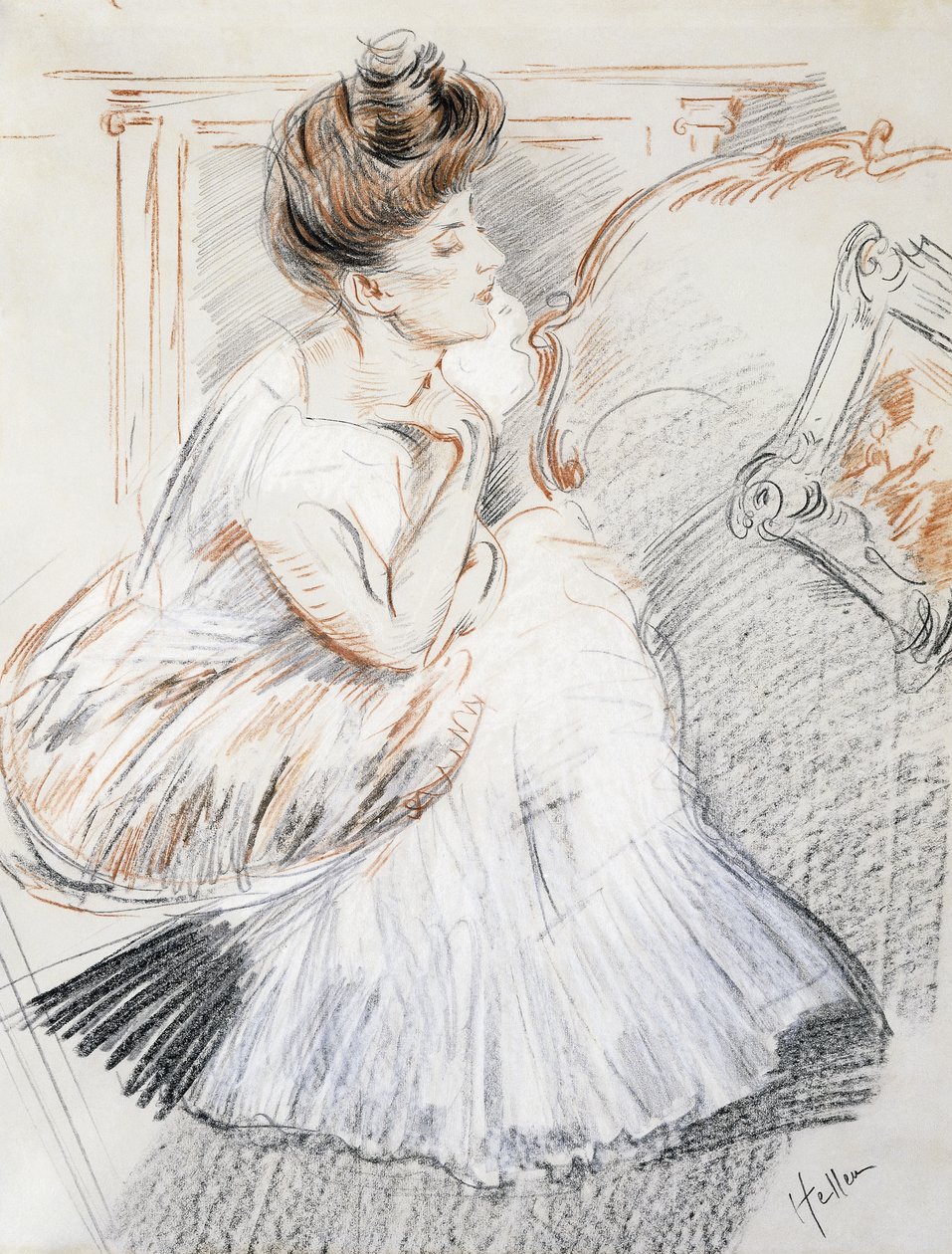 Madame Helleu, ca. 1900-02 door Paul Cesar Helleu